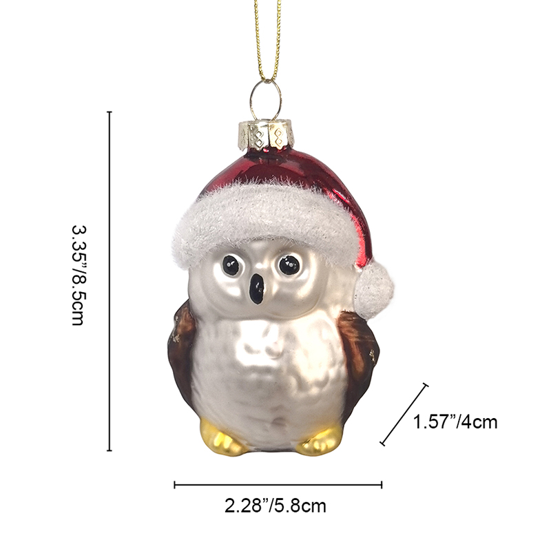 Christmas ornament, glass toy, glass owl,Christmas decoration KMT81027