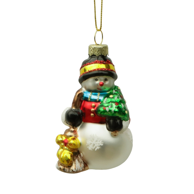 Christmas glass toys, glass showman decoration with resin, Christmas decoration KMT81008
