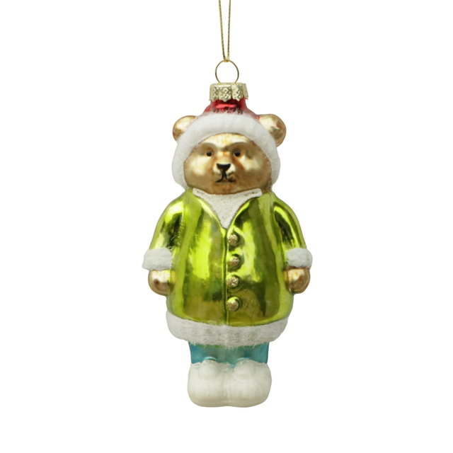 The glass bear ornament, Christmas glass toys, Christmas decoration KMT81045