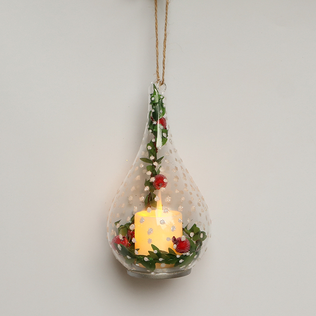 Glass ball with led lights, glass decoration with LED lights, Christmas ornament KML81015