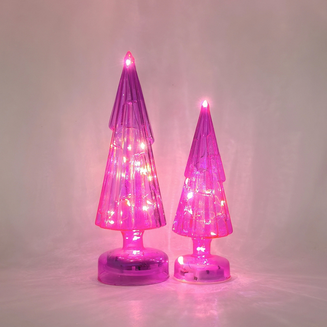 Glass Christmas tree with led lights, glass decoration with LED lights, Christmas decoration KML81011
