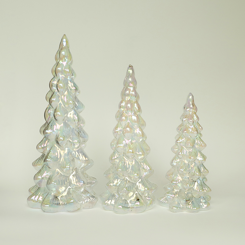 Glass Christmas tree with led lights, glass decoration with LED lights, Christmas decoration KML81013