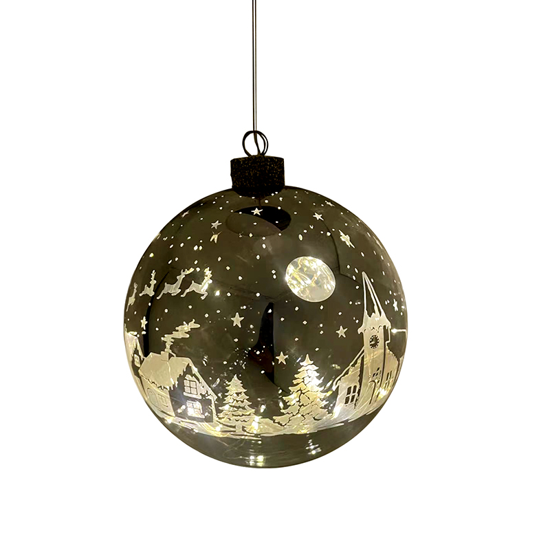 Christmas glass luminous ball, led decoration, Christmas ornament KML81002