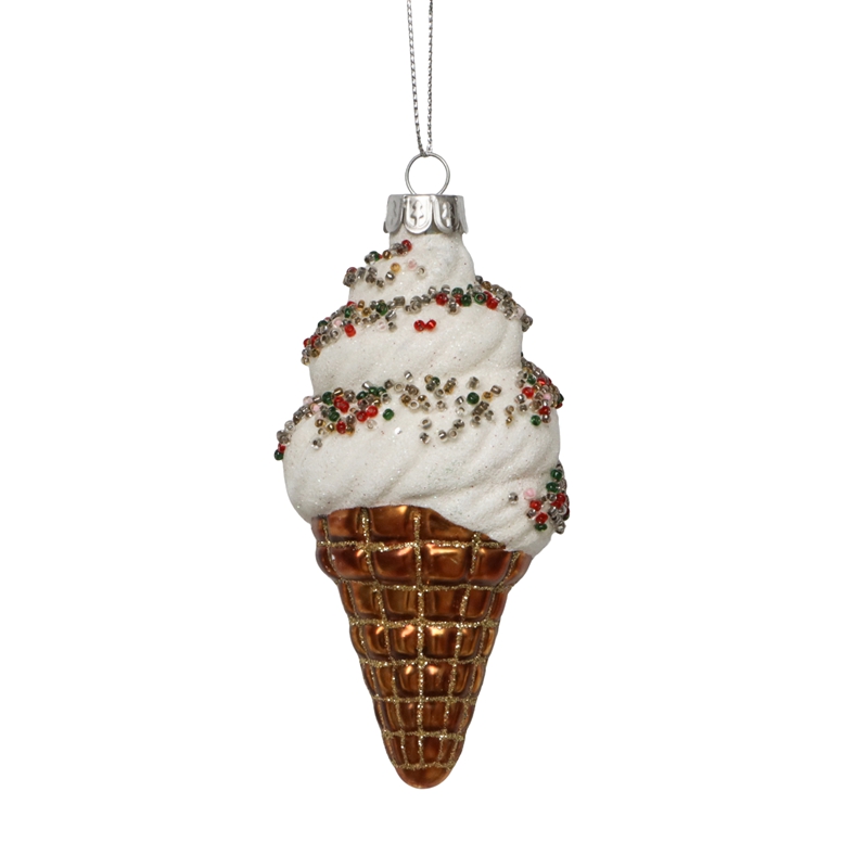 Christmas glass toys, glass Cream Cone ornament,Christmas decoration KMT81080