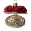 Christmas painted heart-shape glass toy,can be opened,Christmas decoration