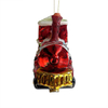 Christmas glass toys,glass train decoration with resin,Christmas decoration