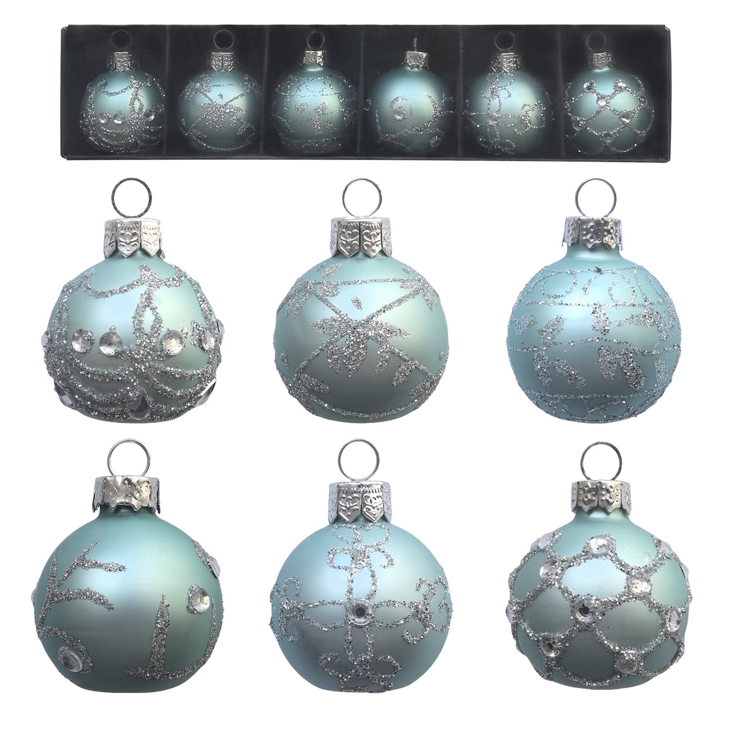 Glass ball set, set of six glass ball ornaments, Christmas decorations KMB88001