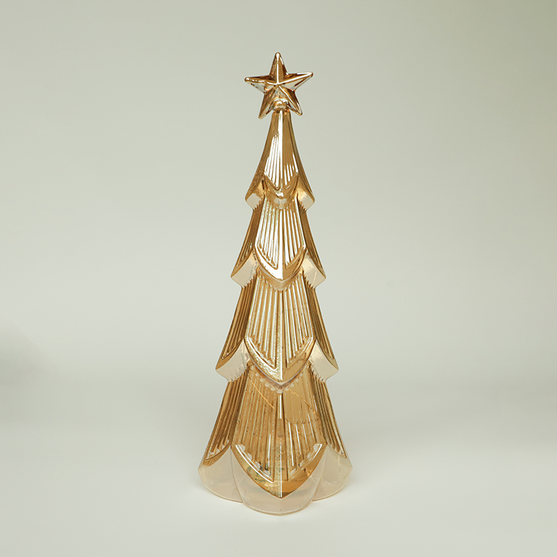 Glass Christmas tree with led lights, glass decoration with LED lights, Christmas decoration KML81026