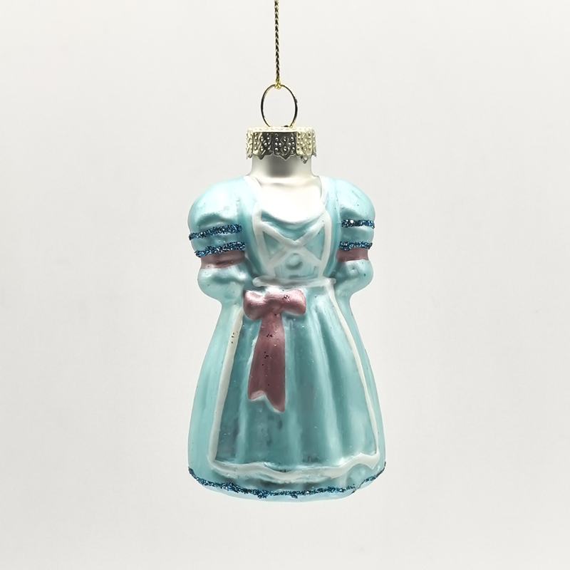 Glass Christmas Ornaments Skirt Charm Pendants for Holiday Christmas decoration KMT81102