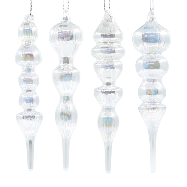 Christmas Special-shaped glass hanging decoration，Christmas decoration KMS60021