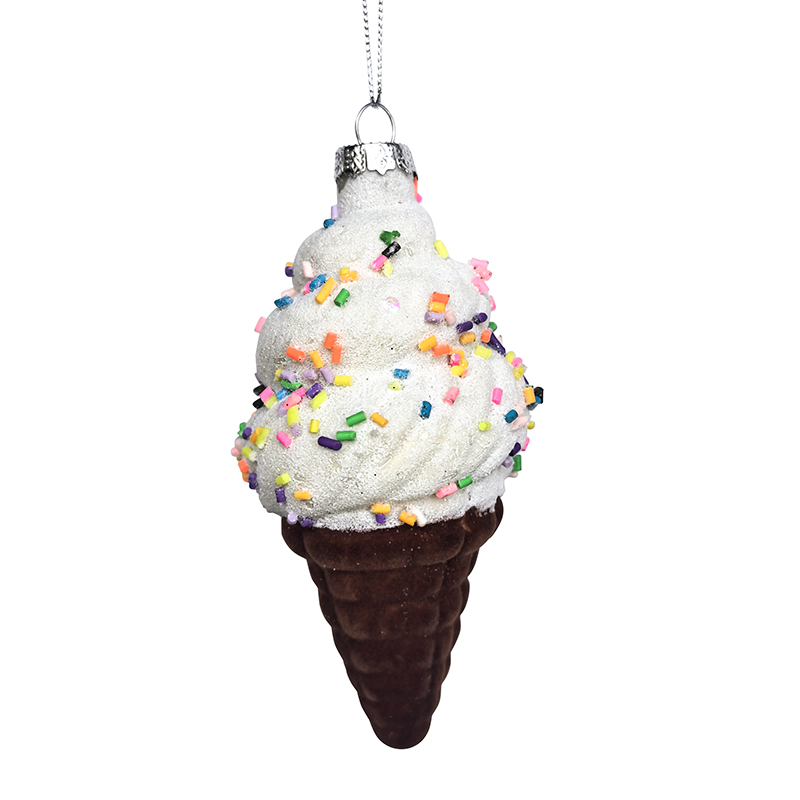 Christmas glass toys, glass Cream Cone ornament,Christmas decoration KMT81080