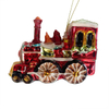 Christmas glass toys,glass train decoration with resin,Christmas decoration