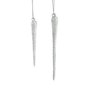 Glass icicle with glitter,Christmas decoration KMI82004