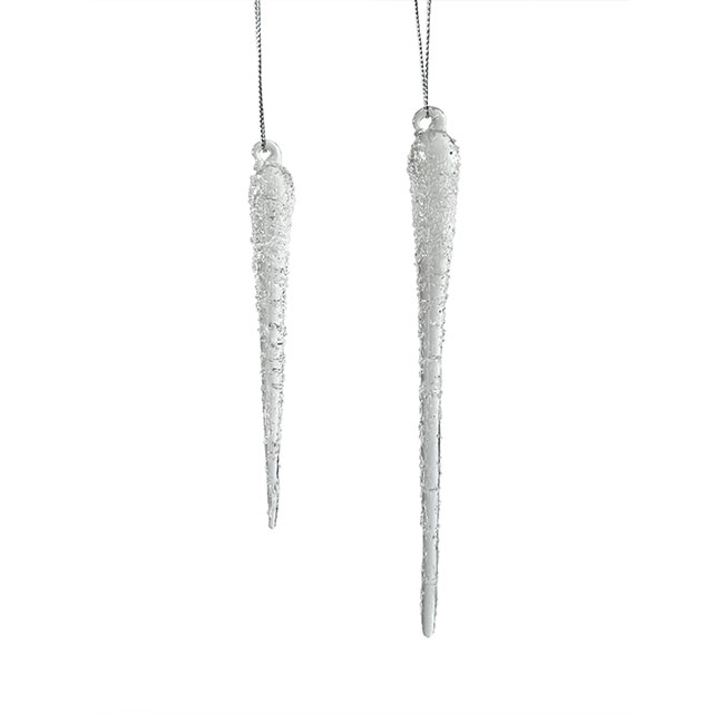 Glass icicle with glitter,Christmas decoration KMI82004