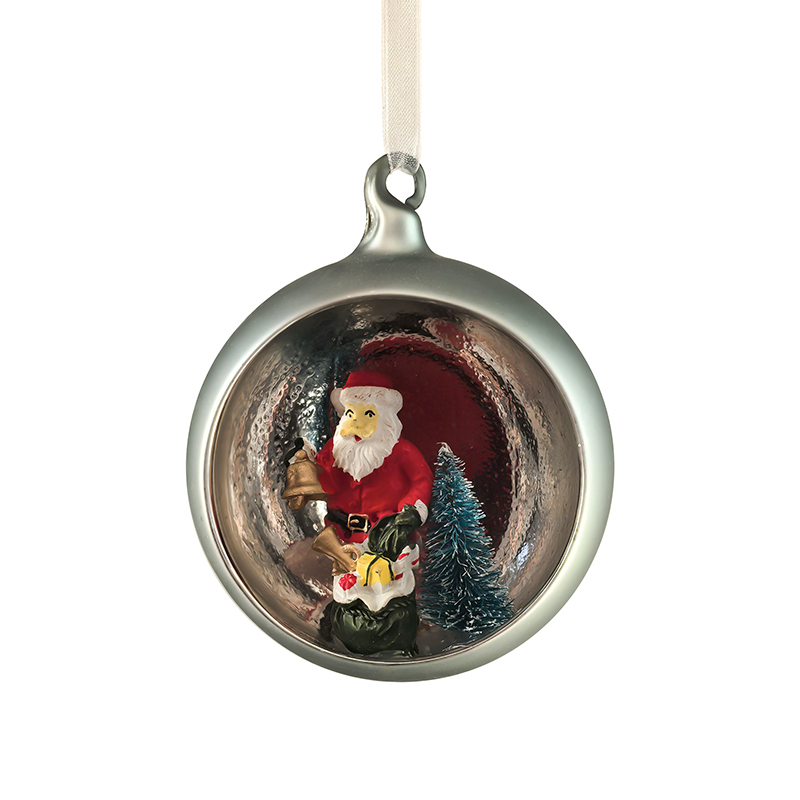 Christmas glass ball with resin decoration inside，Christmas decoration KMB86003