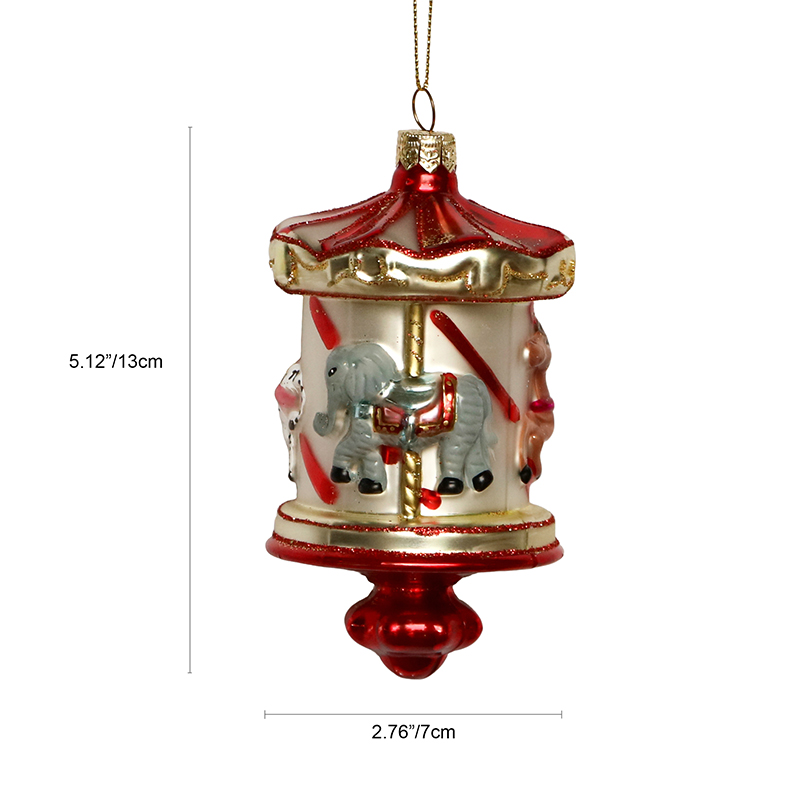 Glass decoration, merry-go-round glass toy, Christmas decoration KMT81014