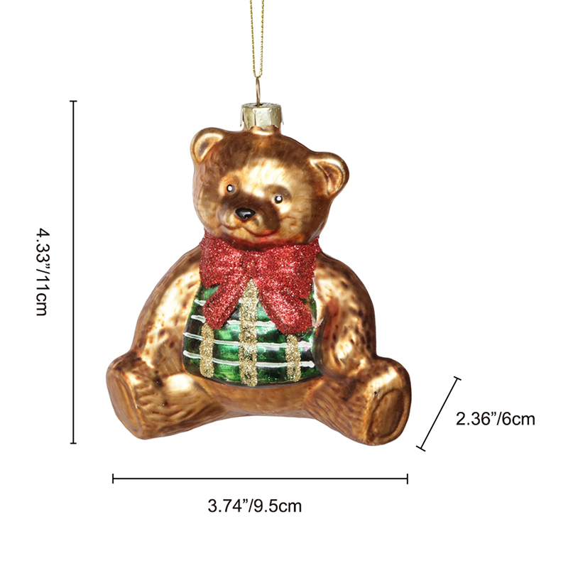 The glass bear ornament, Christmas glass toys, Christmas decoration KMT81063