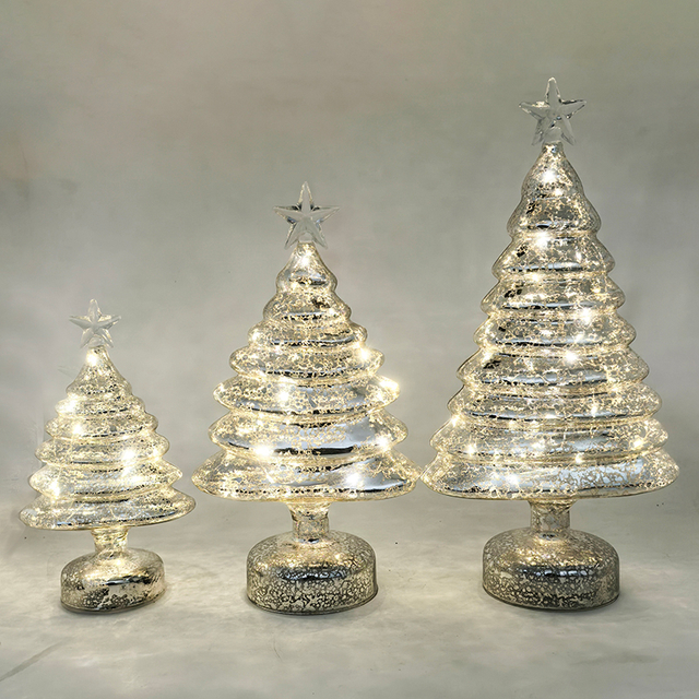 Glass Christmas tree with led lights, glass decoration with LED lights, Christmas decoration KML81018
