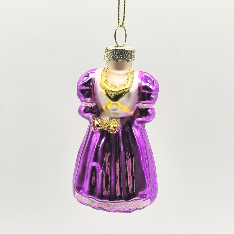Glass Christmas Ornaments Skirt Charm Pendants for Holiday Christmas decoration KMT81102