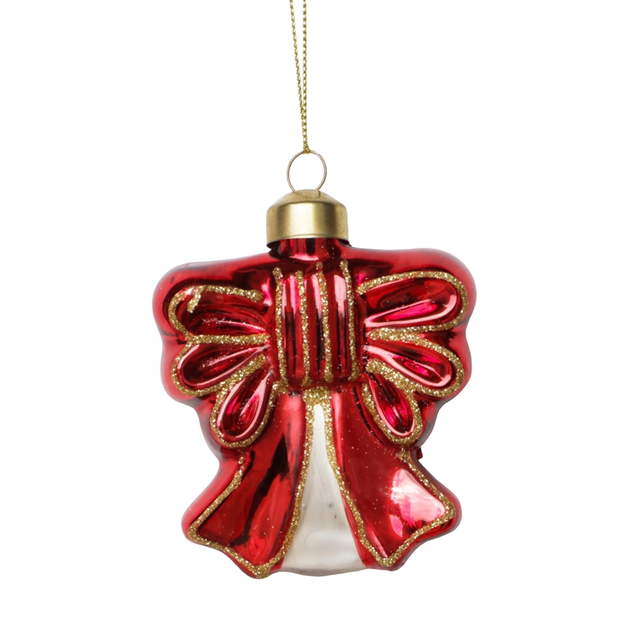 Christmas glass toys, glass bowknot ornament , Christmas decoration KMT81070