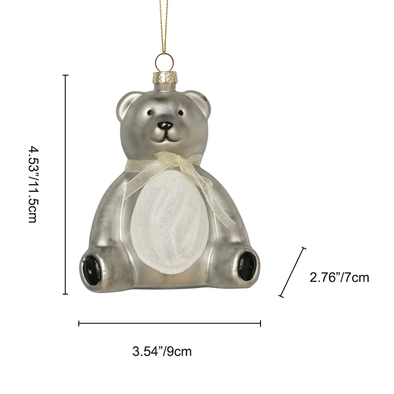 The glass bear ornament, Christmas glass toys, Christmas decoration KMT81067