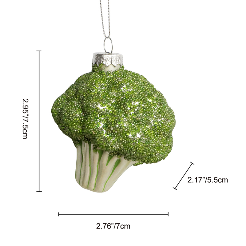 Glass broccoli ornament, glass toys, Christmas decoration KMT81076
