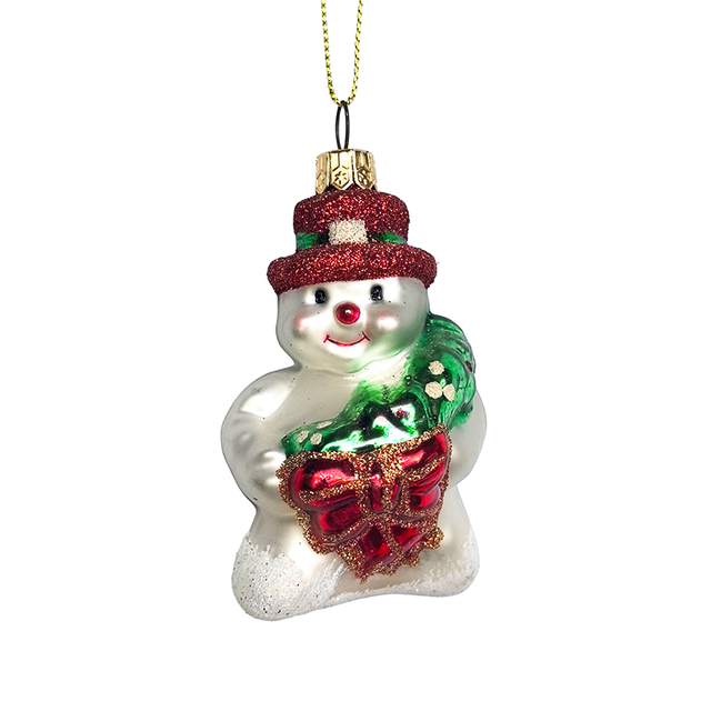 Christmas ornament, glass toy, glass snowman,Christmas decoration KMT81085