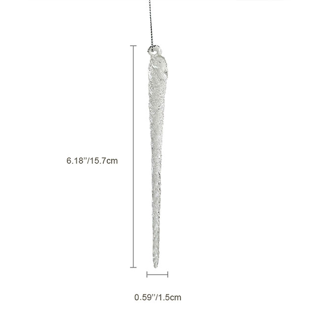 Glass icicle with glitter,Christmas decoration KMI82005