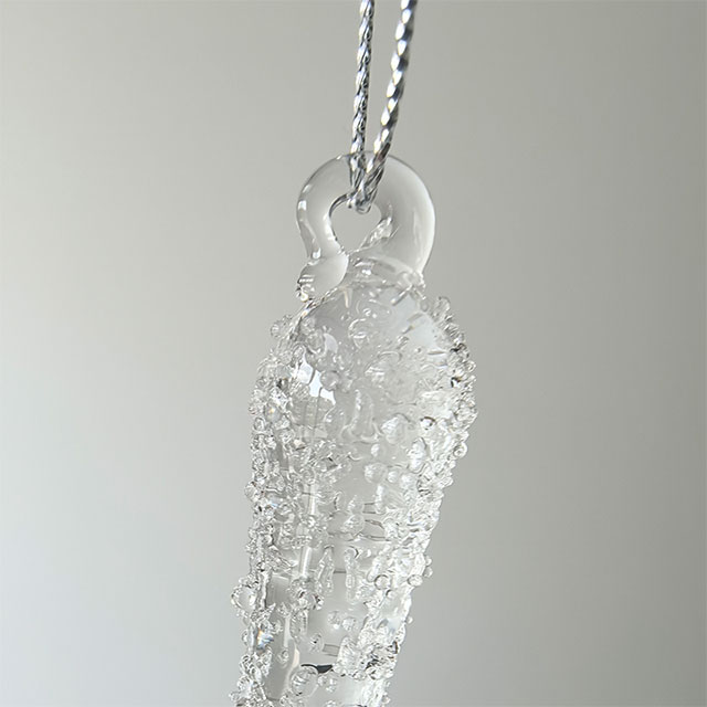 Glass icicle with glitter,Christmas decoration KMI82004