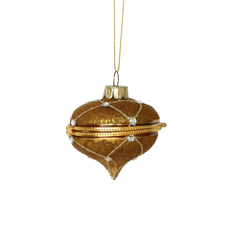 Christmas glass ball can be opened，hand painted Onion shape, Christmas decoration KMB82002 