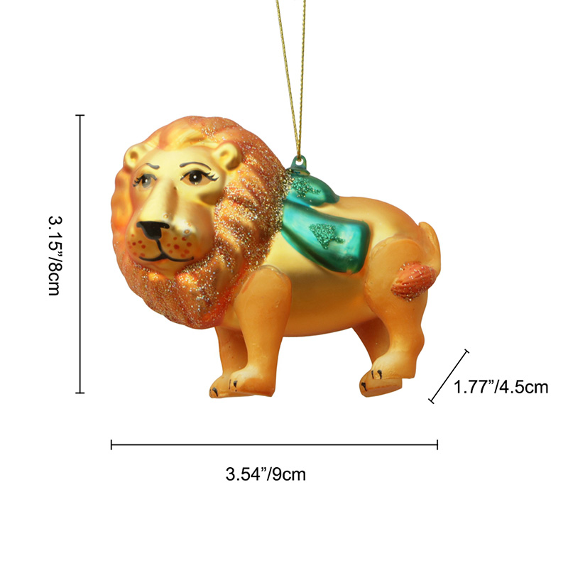 Christmas ornament, glass toy, glass lion,Christmas decoration KMT81039