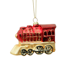 Christmas glass toys, glass train decoration with resin, Christmas decoration KMT81041