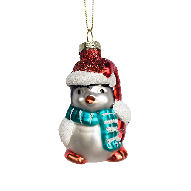Christmas ornament, glass toy, glass Penguin,Christmas decoration KMT81037