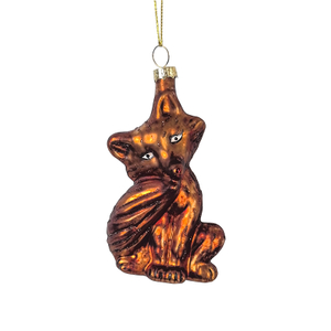Christmas ornament, glass fox toy,Christmas decoration KMT81026