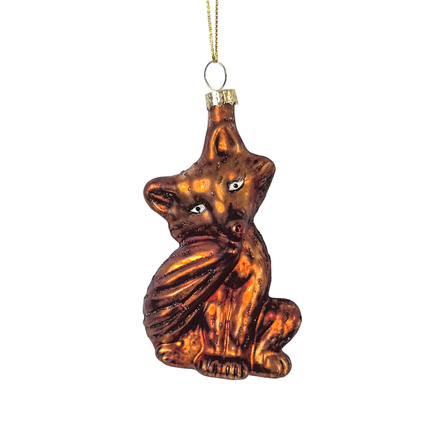 Christmas ornament, glass fox toy,Christmas decoration KMT81026