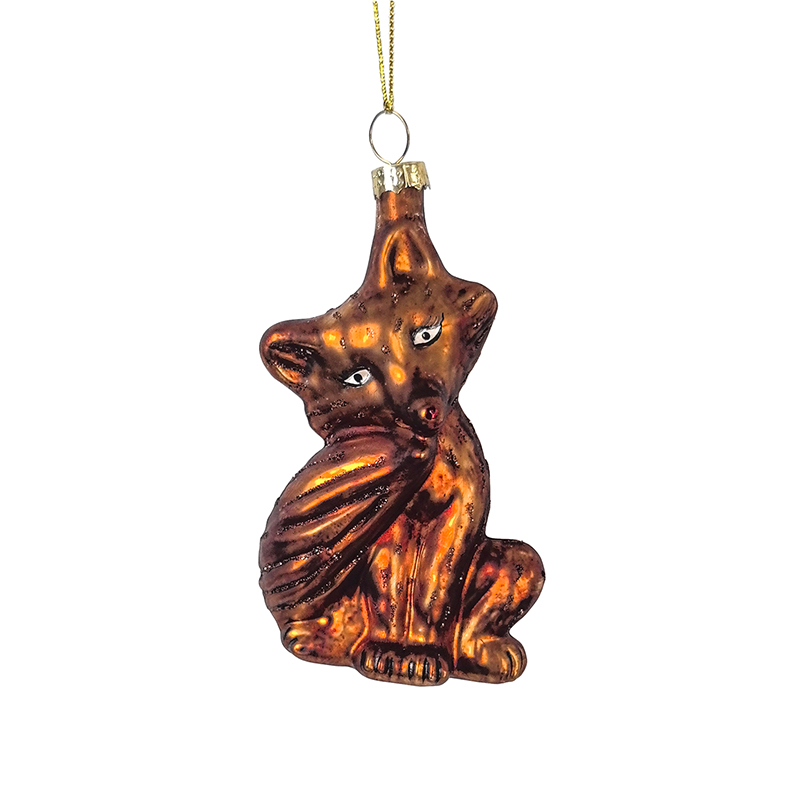 Christmas ornament, glass fox toy,Christmas decoration KMT81026
