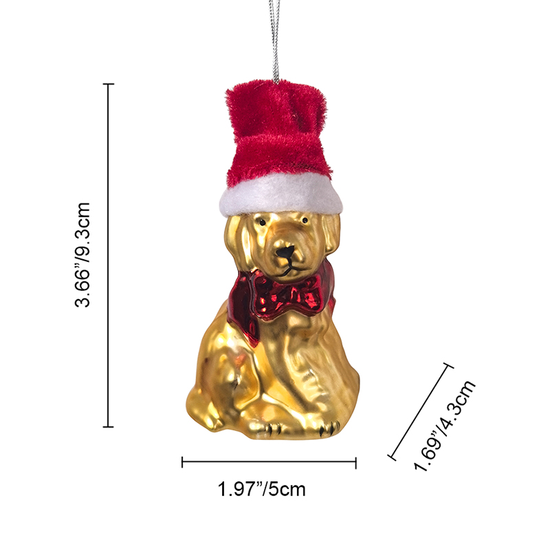 Glass dog ornament, Christmas glass toys, Christmas decoration KMT81021