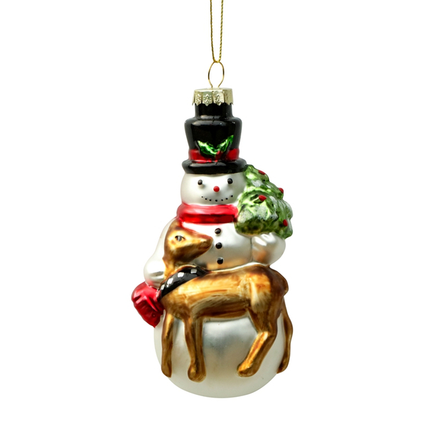Christmas ornament, glass toy, glass snowman,Christmas decoration KMT81010