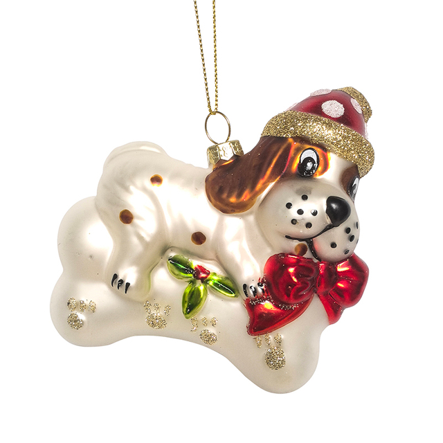 Glass dog ornament, Christmas glass toys, Christmas decoration KMT81015