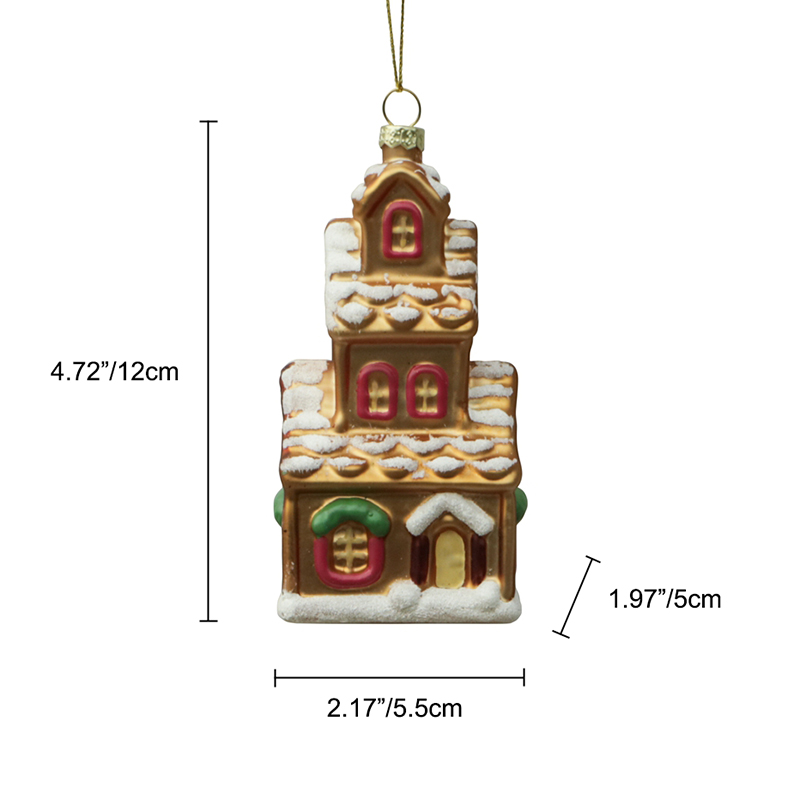 Christmas ornament, glass toy, glass house,Christmas decoration KMT81048
