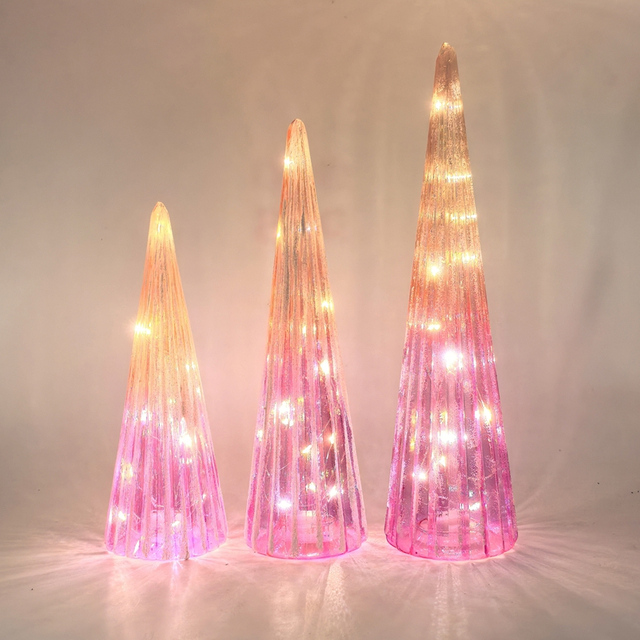 Glass Christmas tree with led lights, glass decoration with LED lights, Christmas decoration KML81024