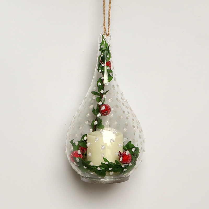 Glass ball with led lights, glass decoration with LED lights, Christmas ornament KML81015