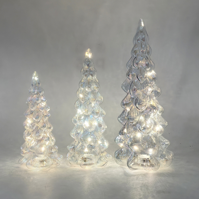 Glass Christmas tree with led lights, glass decoration with LED lights, Christmas decoration KML81013