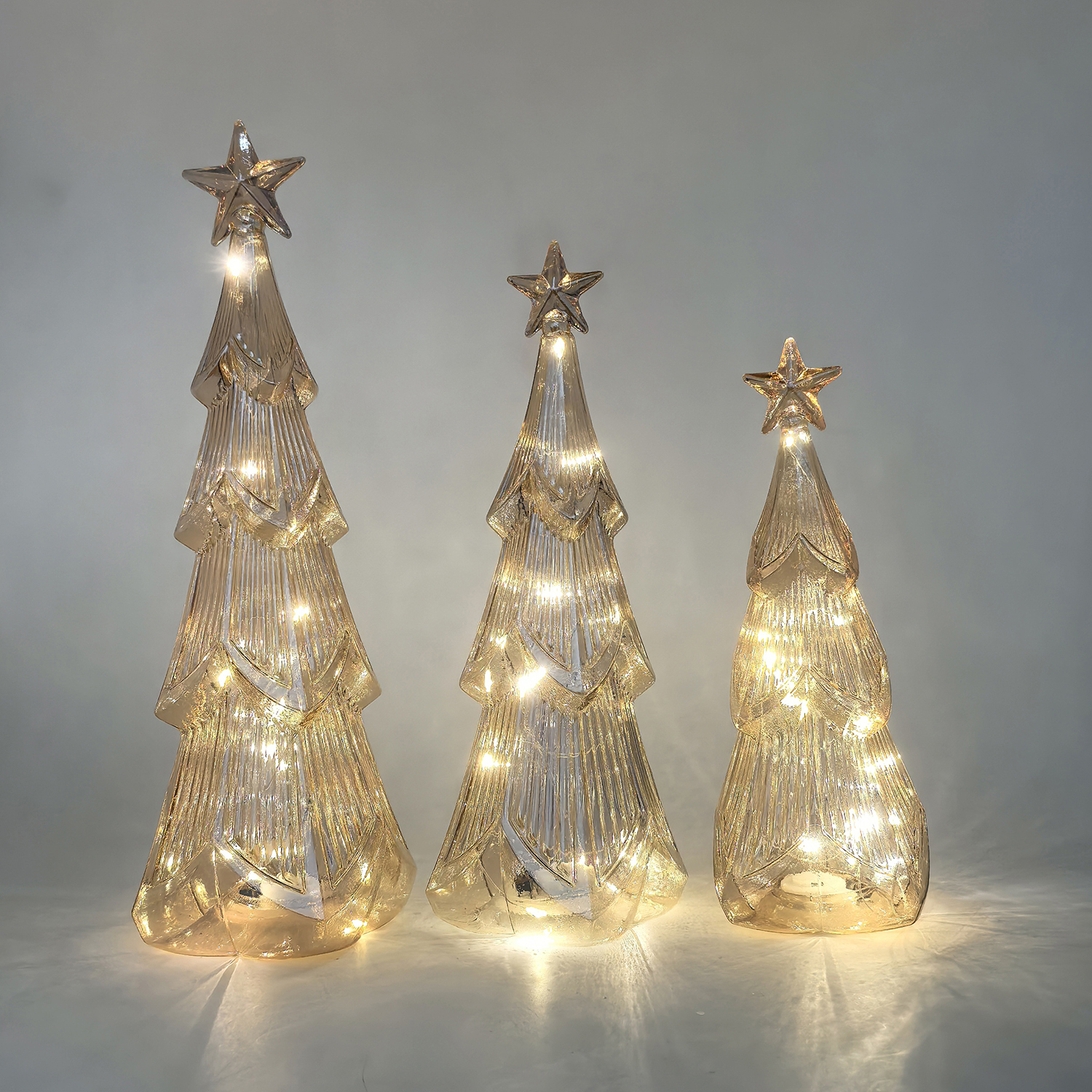 Glass Christmas tree with led lights, glass decoration with LED lights, Christmas decoration KML81026