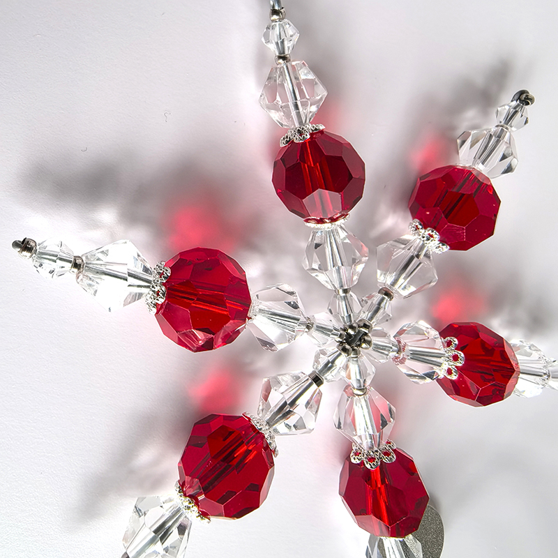 Red crystal snowflakes,Crystal decoration,christmas decoriation KMC84011