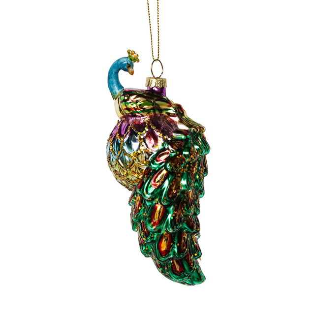 Glass Peacock ornament, glass toys, Christmas decoration KMT81056