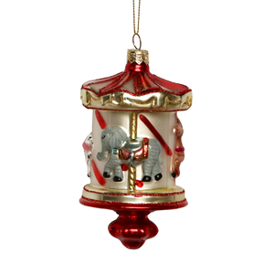 Glass decoration, merry-go-round glass toy, Christmas decoration KMT81014