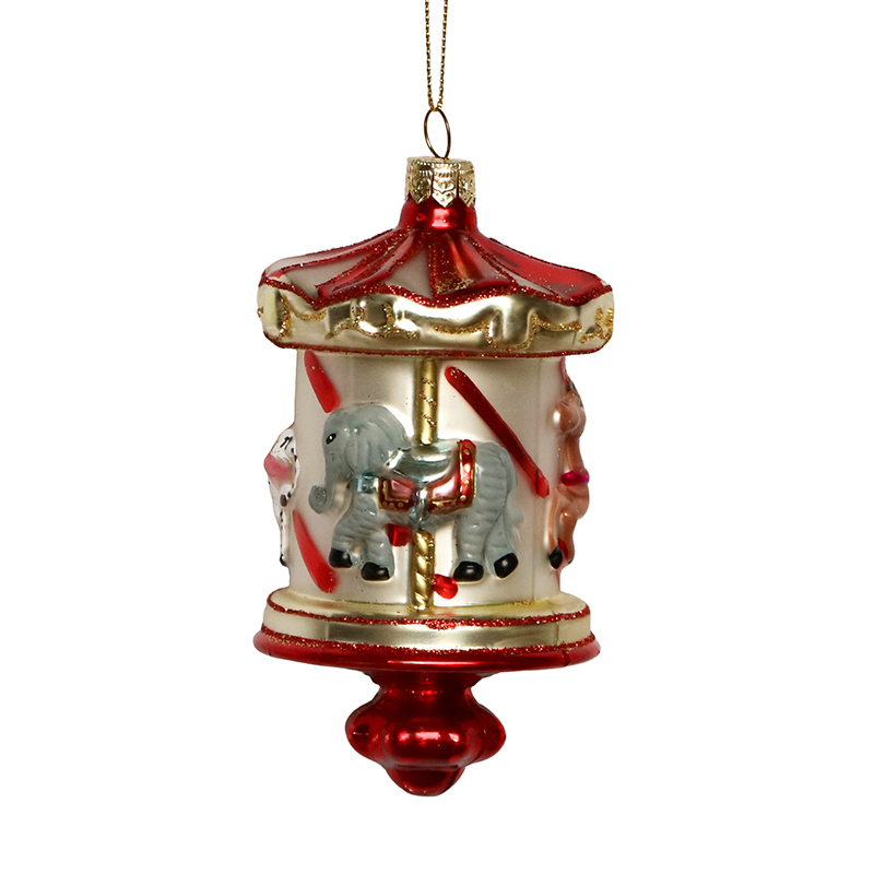 Glass decoration, merry-go-round glass toy, Christmas decoration KMT81014