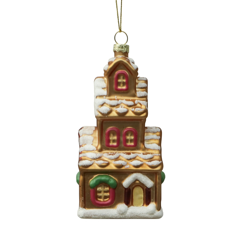 Christmas ornament, glass toy, glass house,Christmas decoration KMT81048