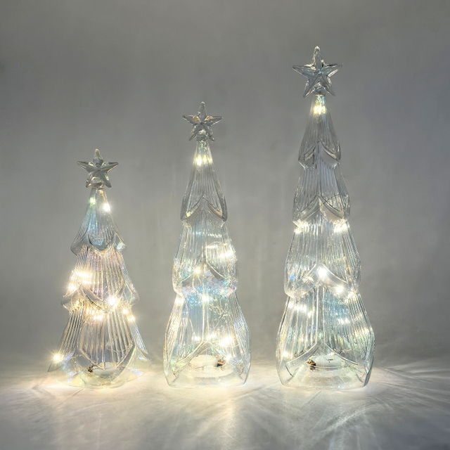 Glass Christmas tree with led lights, glass decoration with LED lights, Christmas decoration KML81026